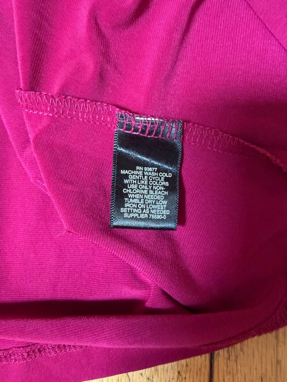 Liz Claiborne hot pink short sleeve pleated scoop neck knit blouse M - Picture 6 of 6